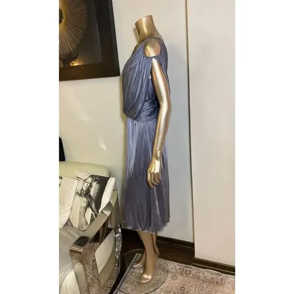Alexander McQueen Vintage Gray Ruffle Dress S/S 2007 (Size IT44)